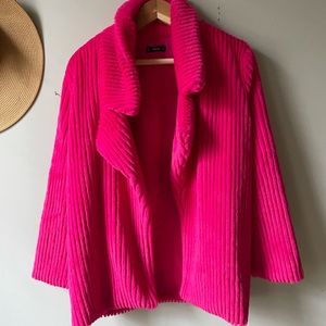 SHEIN pink faux fur jacket